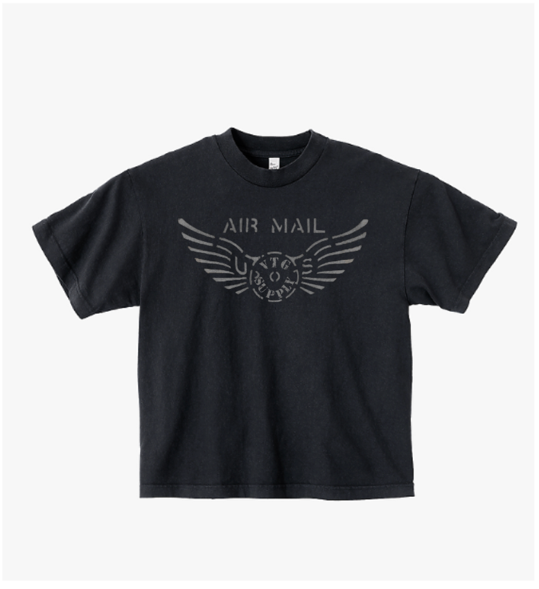 Black VTG Airmail Short Sleeve